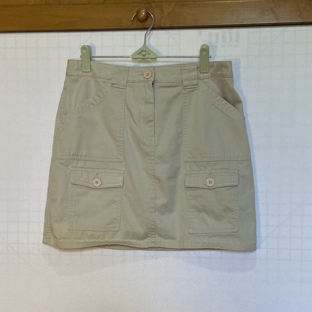 Herman Geist Mini Skirt, Light Khaki Size 6, 100% cotton & 6 pockets (JC6011)
